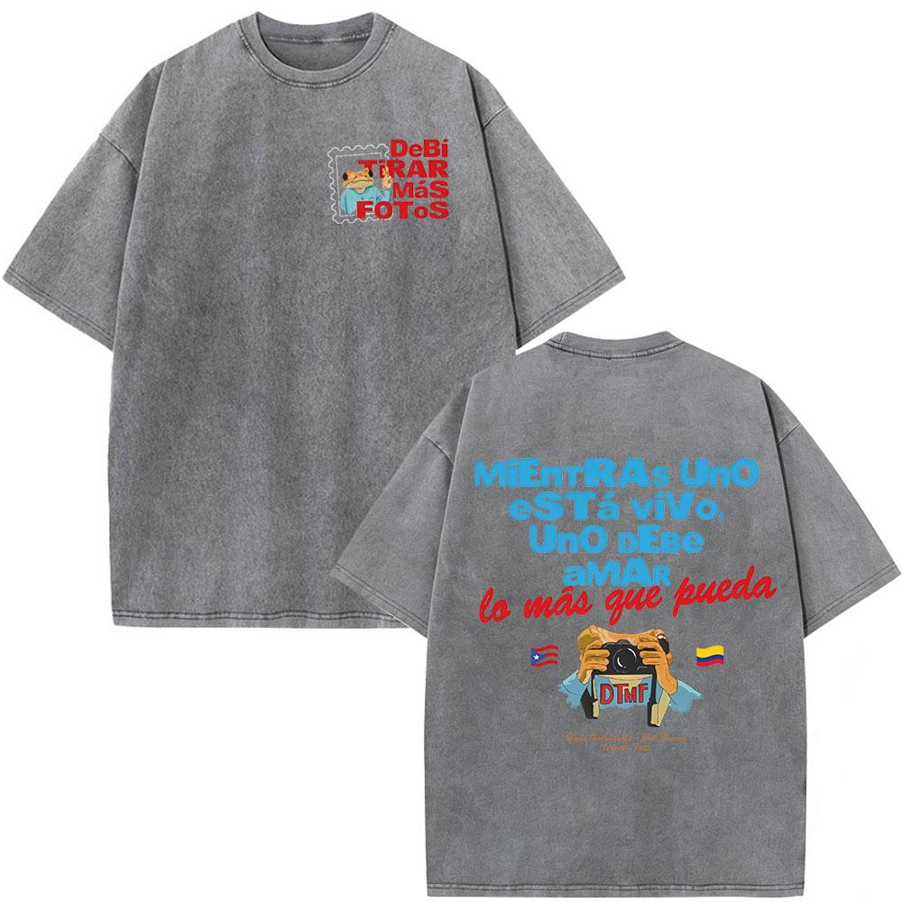 Washed Vintage Rapper Bad Bunny Tshirt Debi Tirar Mas Fotos DTMF World Tour T Shirts Mens Women Fashion Hip Hop Retro Tshirts S
Washed Vintage Rapper Bad Bunny Tshirt Debi Tirar Mas Fotos DTMF World Tour T Shirts Mens Women Fashion Hip Hop Retro Tshirts S
