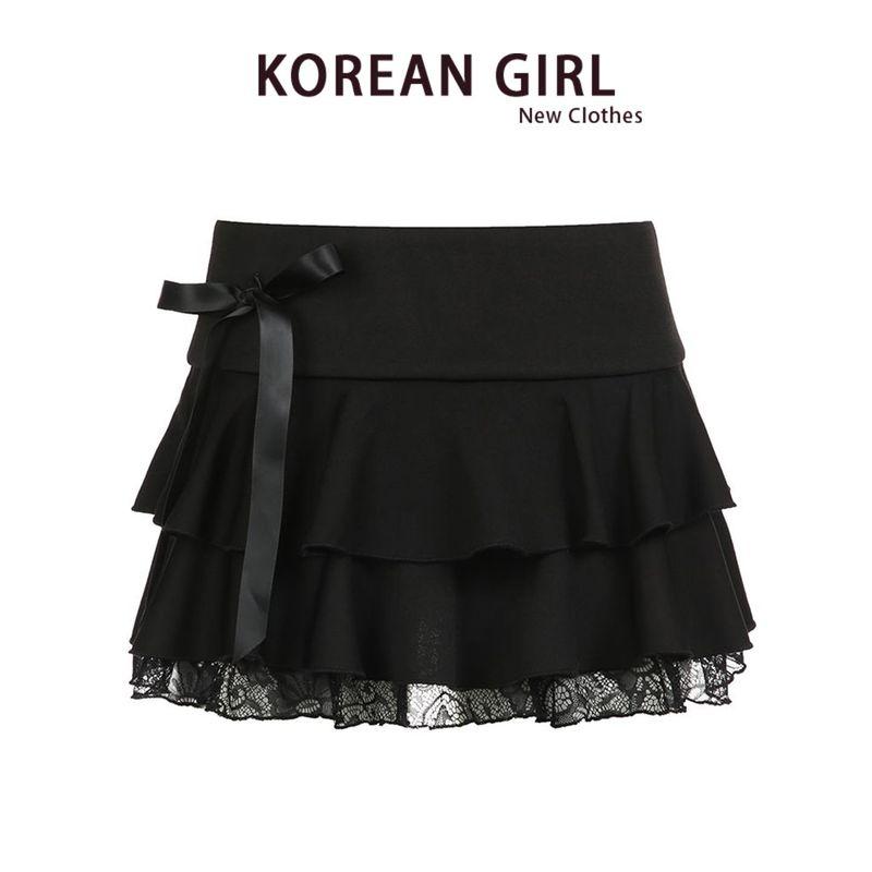 Gyaru Black Lace Stitching Skirt Women s Summer Gothic Style A Word Pleated Short dress Double Layer Puffy Cake Skirt Black(Short Skirt) XXS (within 25.00kg)
Gyaru Black Lace Stitching Skirt Women s Summer Gothic Style A Word Pleated Short dress Double Layer Puffy Cake Skirt Black(Short Skirt) XXS (within 25.00kg)