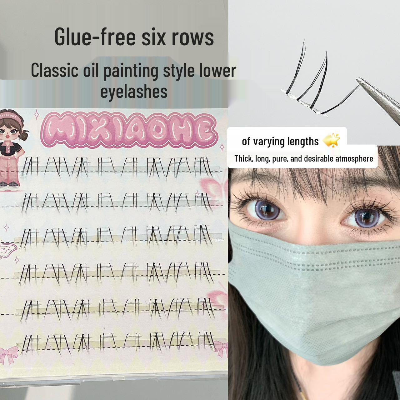 Honey Box Crybaby Oil Painting Look: Natural, Dense Lower Eyelashes with Transparent Stem - Single Cluster Exquisite False Eyelashes
Honey Box Crybaby Oil Painting Look: Natural, Dense Lower Eyelashes with Transparent Stem - Single Cluster Exquisite False Eyelashes