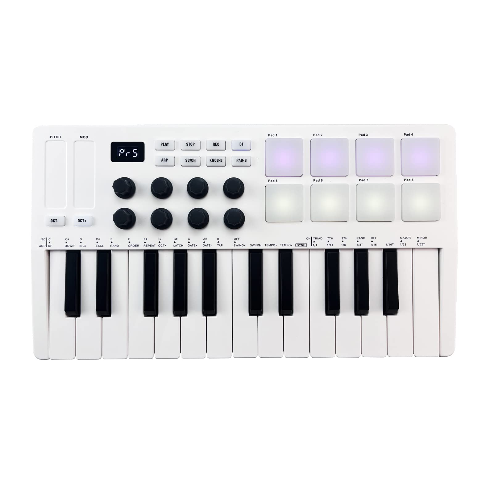 Btuty 25 клавиш MIDI-клавиатура с управлением Мини Портативная USB-клавиатура MIDI-контроллер 25 клавиш, чувствительных к скорости нажатия 8 пэдов с подсветкой RGB 8 ручек
Btuty 25 клавиш MIDI-клавиатура с управлением Мини Портативная USB-клавиатура MIDI-контроллер 25 клавиш, чувствительных к скорости нажатия 8 пэдов с подсветкой RGB 8 ручек