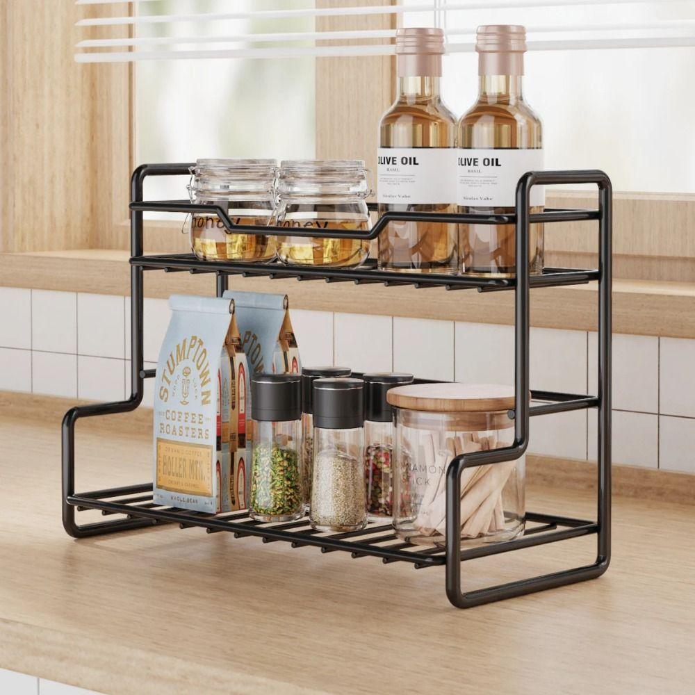 Modern Kitchen Organizer Shelf Double-layer Kitchen Storage Stand Kitchen Storage Supplies чёрный
Modern Kitchen Organizer Shelf Double-layer Kitchen Storage Stand Kitchen Storage Supplies чёрный