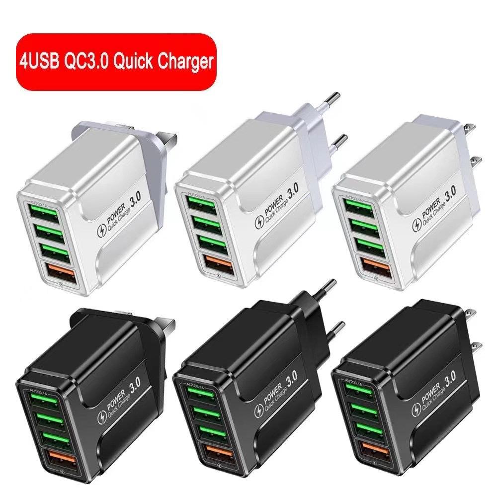 QC 3.0 4-Port USB Fast Charger with LED for US/EU/UK 4USB US Black (Flat Prong)
QC 3.0 4-Port USB Fast Charger with LED for US/EU/UK 4USB US Black (Flat Prong)