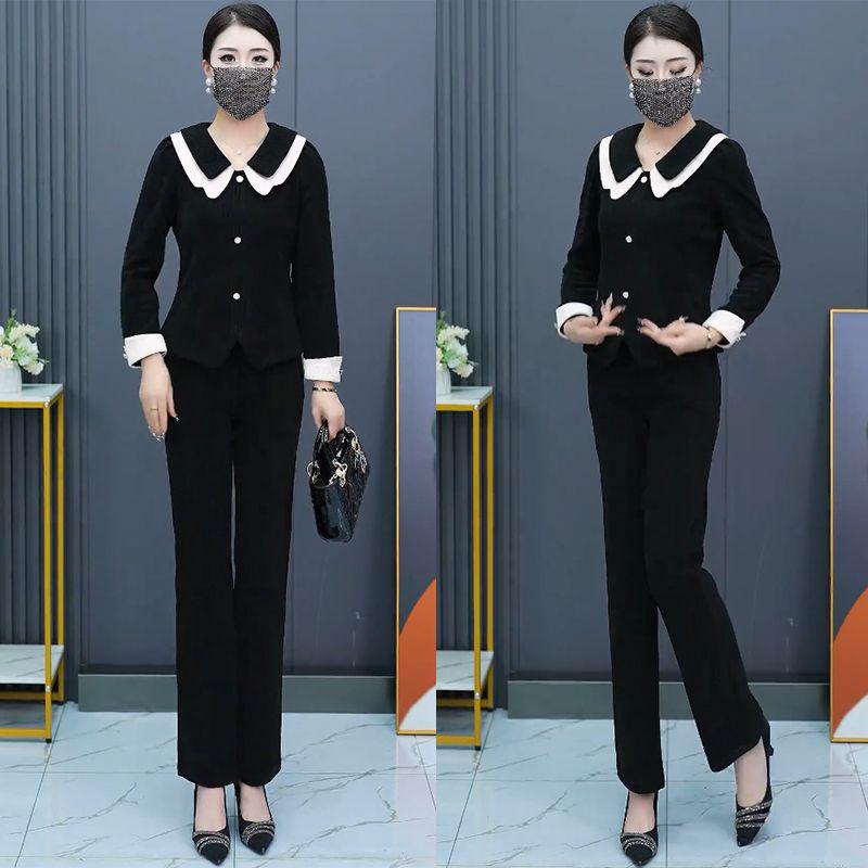 Trendy Doll Collar Patchwork Top & Slimming Casual Pants Set for Women - 2025 Spring/Autumn L (for 100-115 jin)
Trendy Doll Collar Patchwork Top & Slimming Casual Pants Set for Women - 2025 Spring/Autumn L (for 100-115 jin)