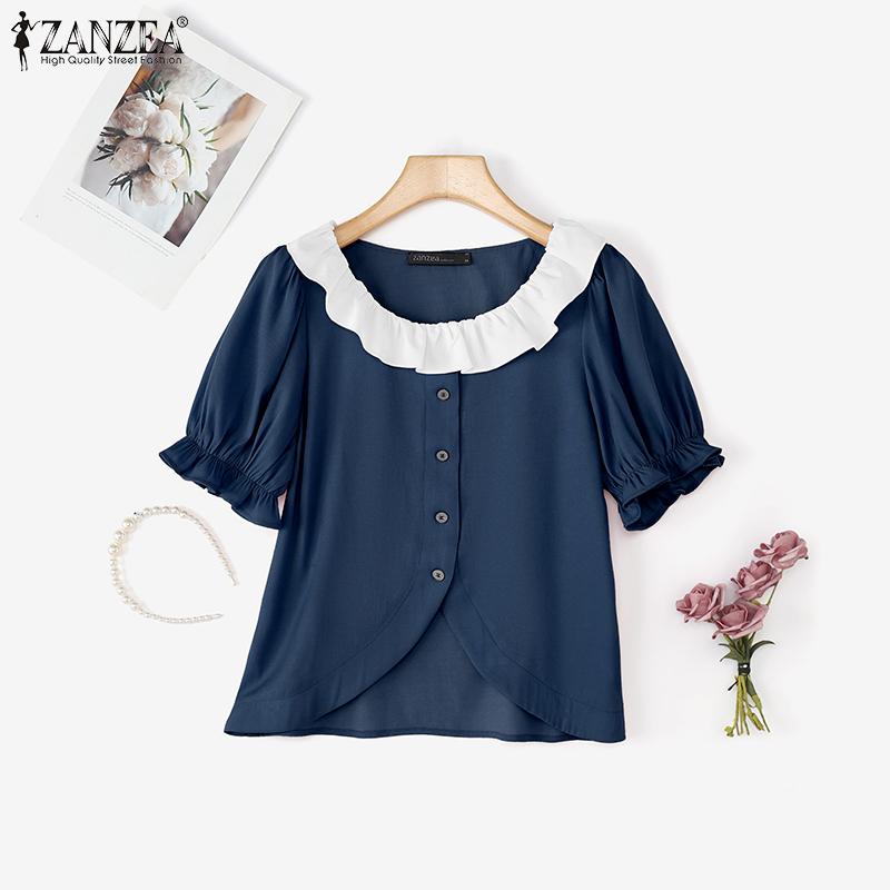 ZANZEA Элегантная женская блузка пэчворк с круглым вырезом, рукавами-буфами, оборками и разрезами, повседневная, свободного кроя S темно-синий
ZANZEA Элегантная женская блузка пэчворк с круглым вырезом, рукавами-буфами, оборками и разрезами, повседневная, свободного кроя S темно-синий