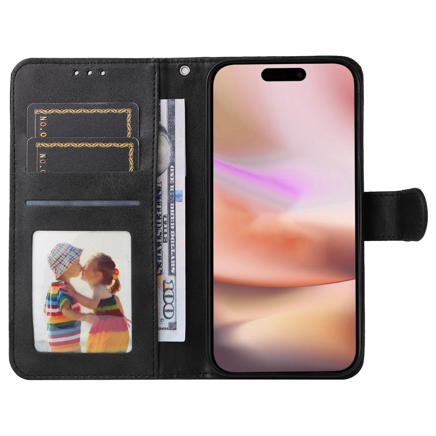 For iPhone 16 Plus Leather Wallet Case Calf Texture Magnetic Clasp Cell Phone Cover Black
For iPhone 16 Plus Leather Wallet Case Calf Texture Magnetic Clasp Cell Phone Cover Black