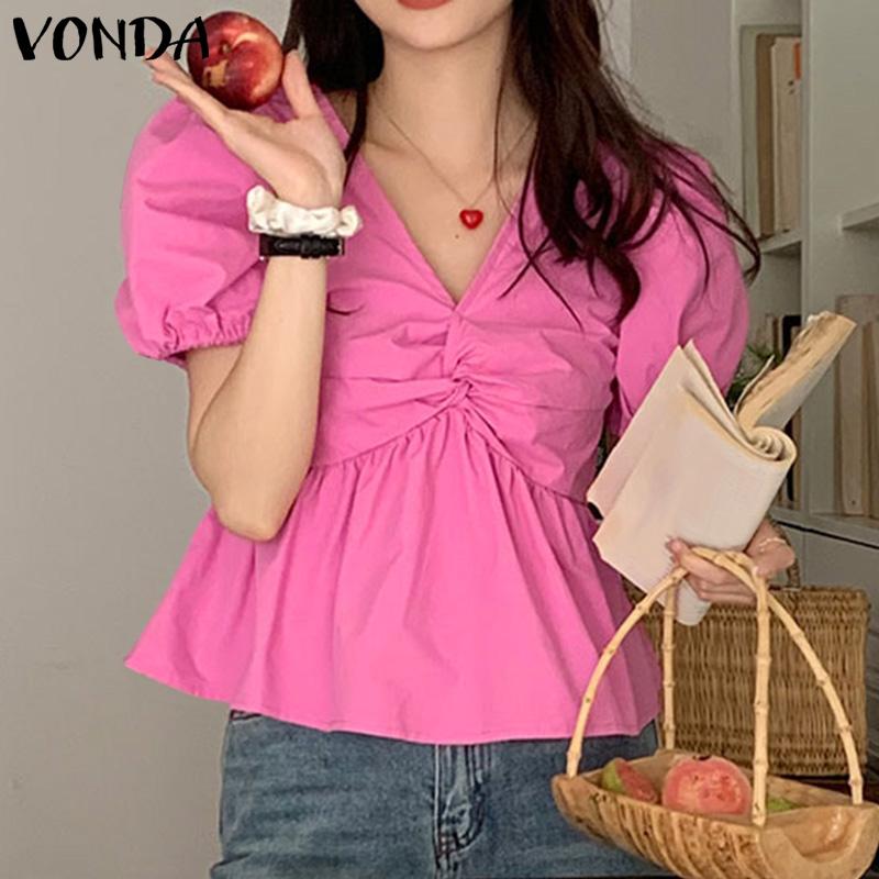 VONDA женская летняя однотонная свободная блузка с v-образным вырезом и короткими рукавами
VONDA женская летняя однотонная свободная блузка с v-образным вырезом и короткими рукавами
