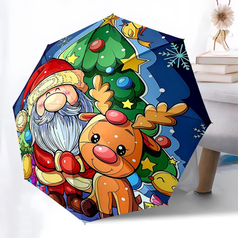 1pc Christmas Gnome & Reindeer Outdoor Umbrella, Automatic Open/Closed, Foldable Design, 8-Bone Iron Frame, Festive Gift for Fans, Travelers, Daily Us
1pc Christmas Gnome & Reindeer Outdoor Umbrella, Automatic Open/Closed, Foldable Design, 8-Bone Iron Frame, Festive Gift for Fans, Travelers, Daily Us