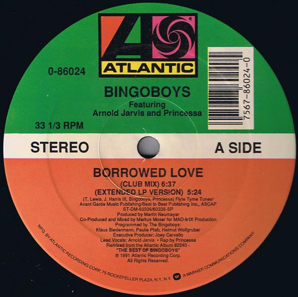 12inch Record BINGOBOYS, ARNOLD JARVIS & PRINCESS - Borrowed Love 086024 Atlantic 1991 US Soul/Funk Used
12inch Record BINGOBOYS, ARNOLD JARVIS & PRINCESS - Borrowed Love 086024 Atlantic 1991 US Soul/Funk Used