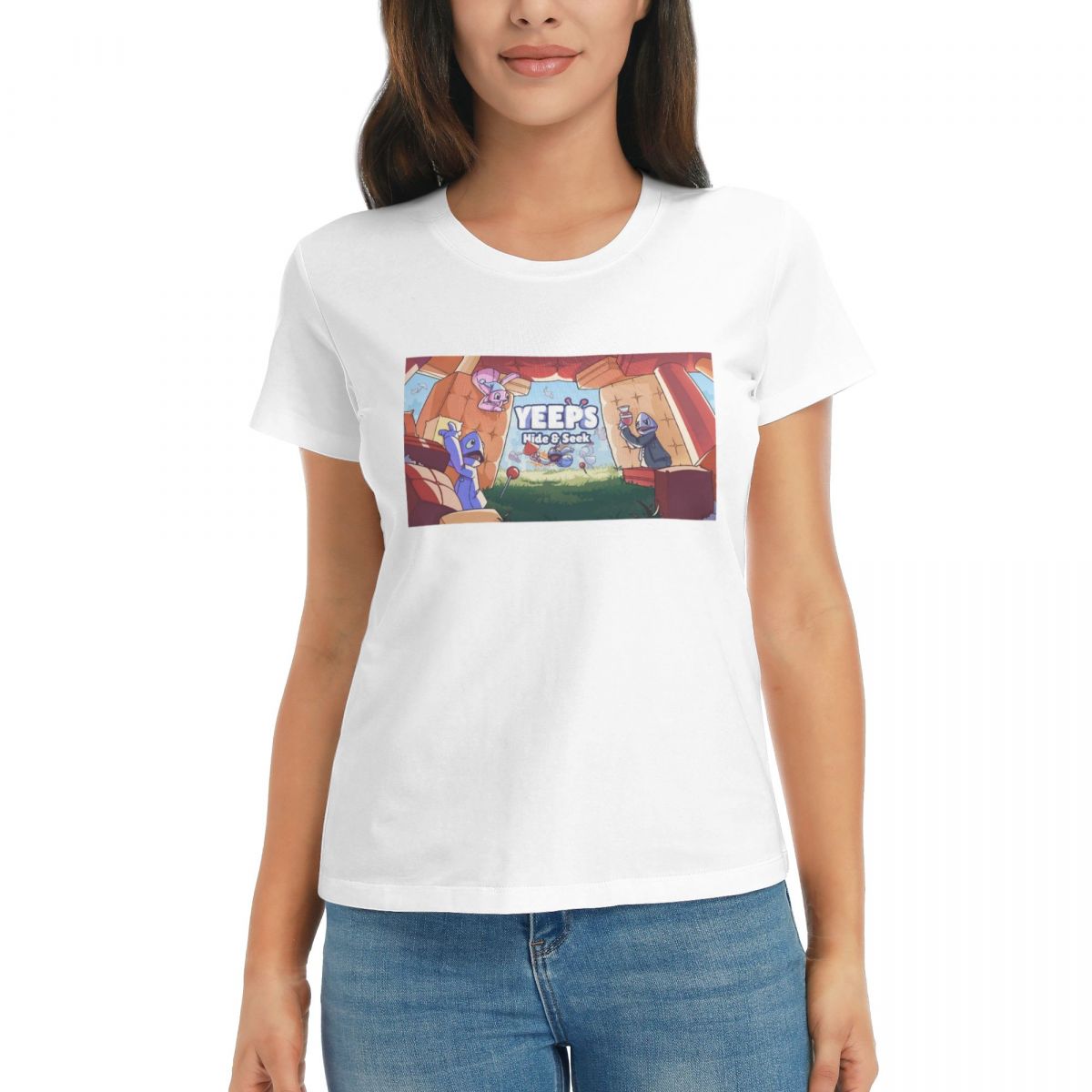 Women TShirt Yeeps Hide And Seek Summer Short Sleeve Tees Crew Neck Cotton T Shirts Clothes Tops Streetwear S
Women TShirt Yeeps Hide And Seek Summer Short Sleeve Tees Crew Neck Cotton T Shirts Clothes Tops Streetwear S