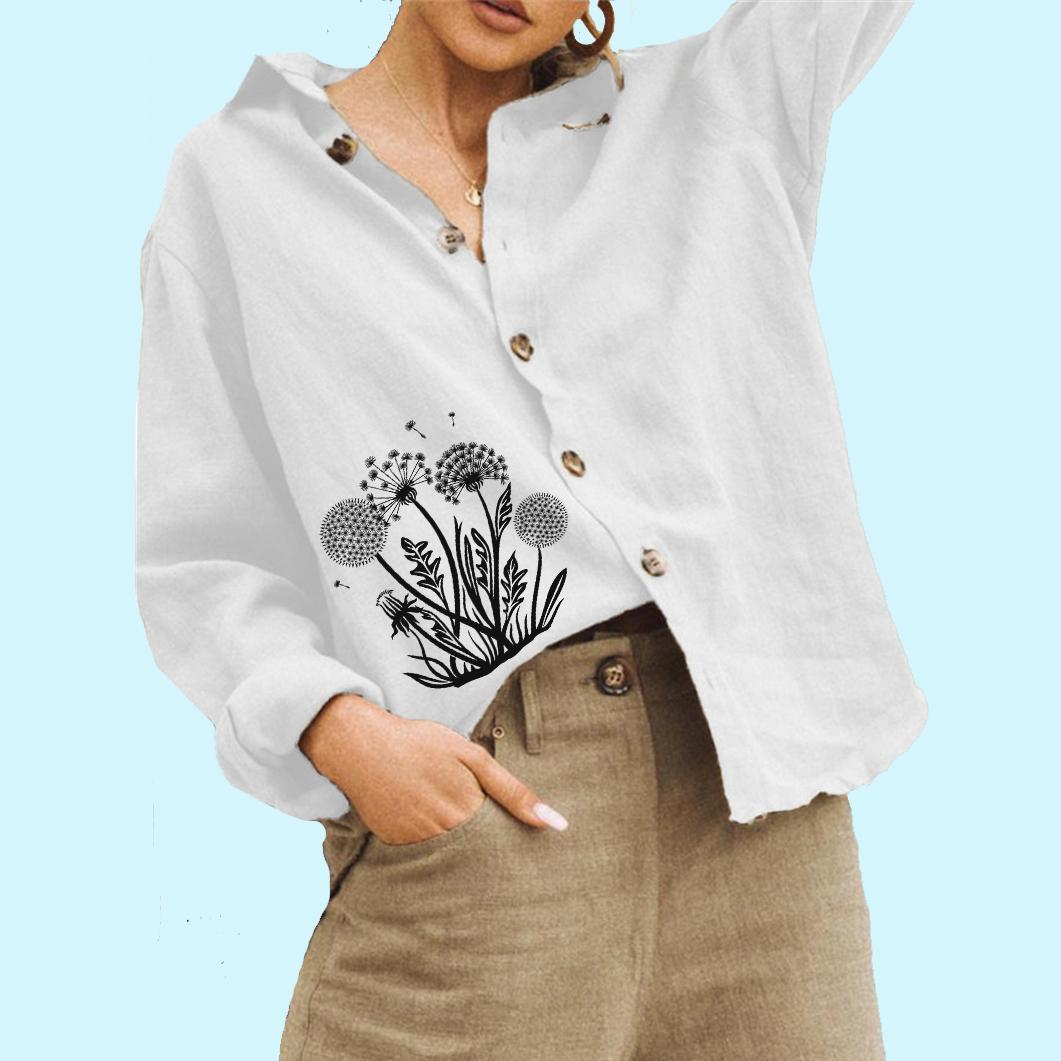 Women Fashion Floral Print Linen Shirt Ladies Casual Long Sleeve Top Loose Buttoned Blouse 3XL хакі
Women Fashion Floral Print Linen Shirt Ladies Casual Long Sleeve Top Loose Buttoned Blouse 3XL хакі