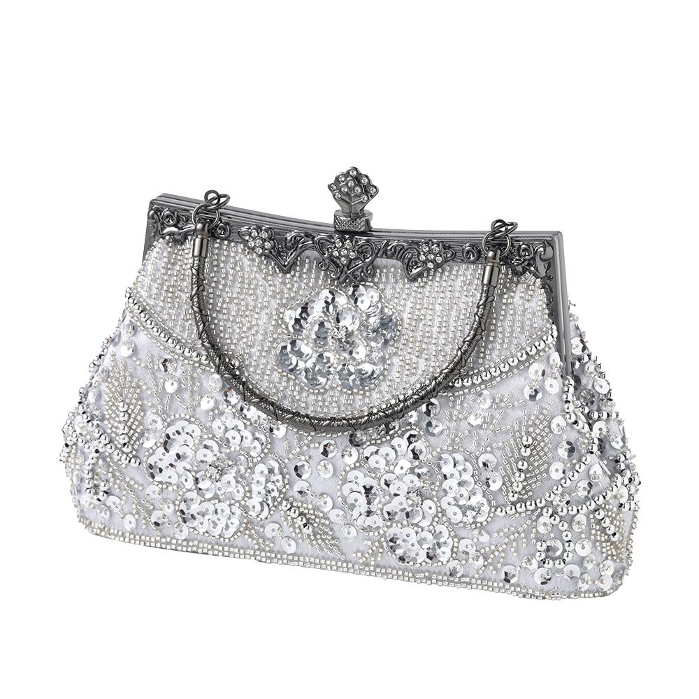 Women Embroidered Beaded Sequin Evening Handbag Vintage Shoulder Bag Purse for Wedding Bridal Prom Party Elegant Top Handle Bag
Women Embroidered Beaded Sequin Evening Handbag Vintage Shoulder Bag Purse for Wedding Bridal Prom Party Elegant Top Handle Bag