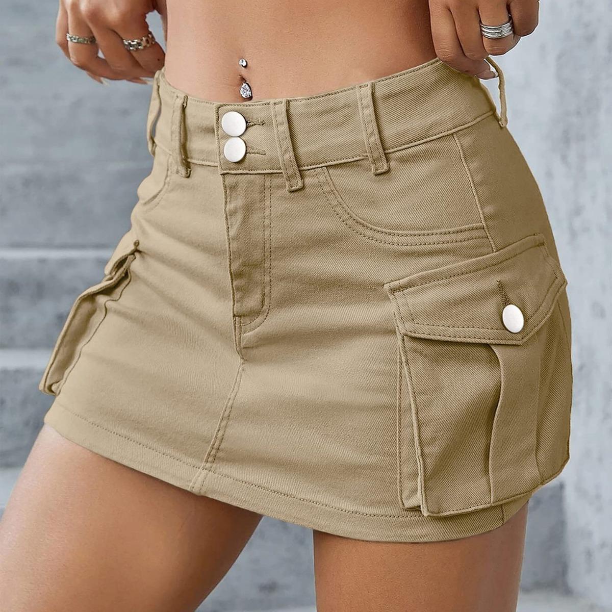 New Solid Color Low Waist Slim Fit Pocket Bag Hip Half Skirt For Women XL темно-коричневого кольору
New Solid Color Low Waist Slim Fit Pocket Bag Hip Half Skirt For Women XL темно-коричневого кольору