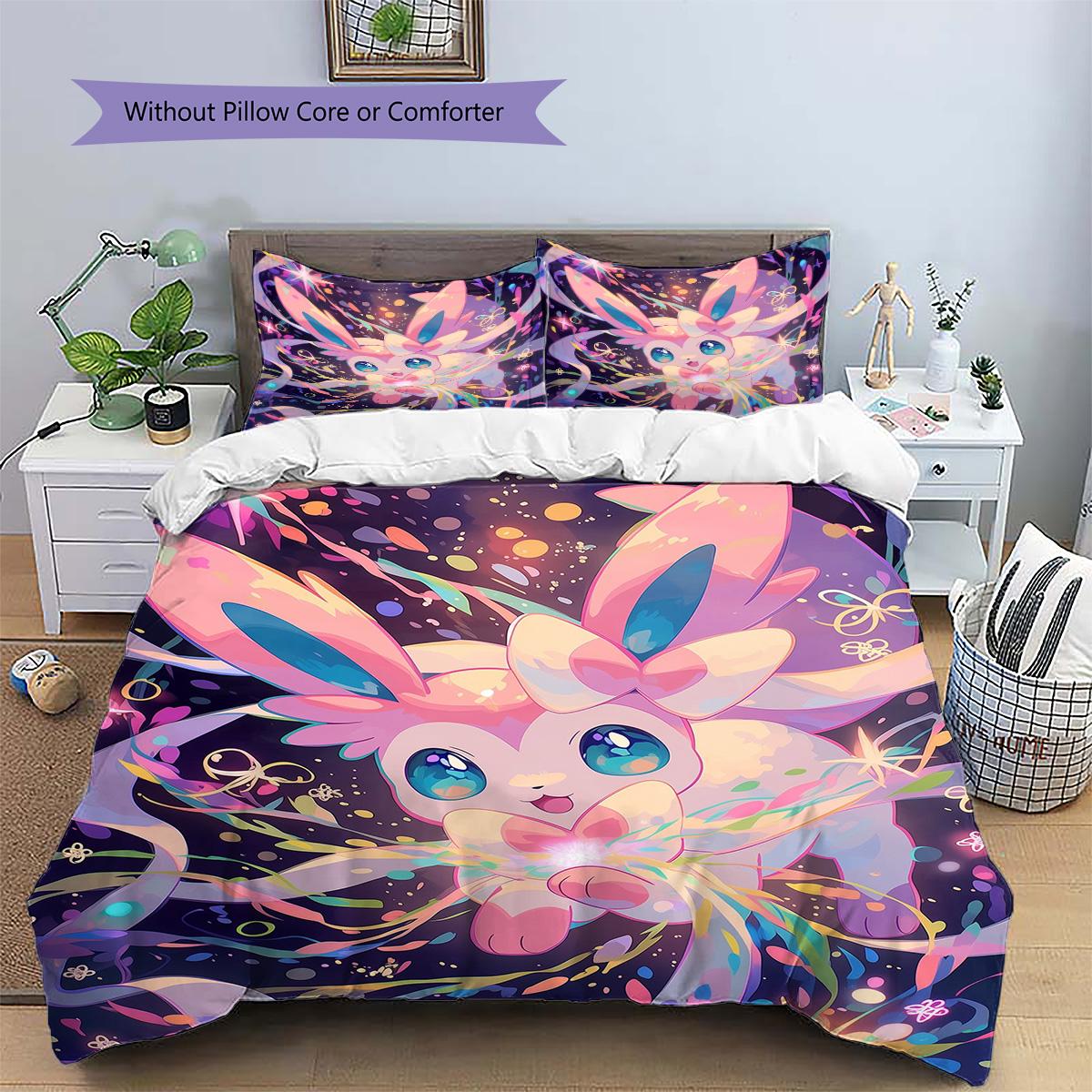 Sylveon Patterned Pillowcase & Duvet Cover Set Anime Culture Pattern Bedding for Bedroom Decor Best Gift for Enthusiasts.-TING 135x200cm
Sylveon Patterned Pillowcase & Duvet Cover Set Anime Culture Pattern Bedding for Bedroom Decor Best Gift for Enthusiasts.-TING 135x200cm