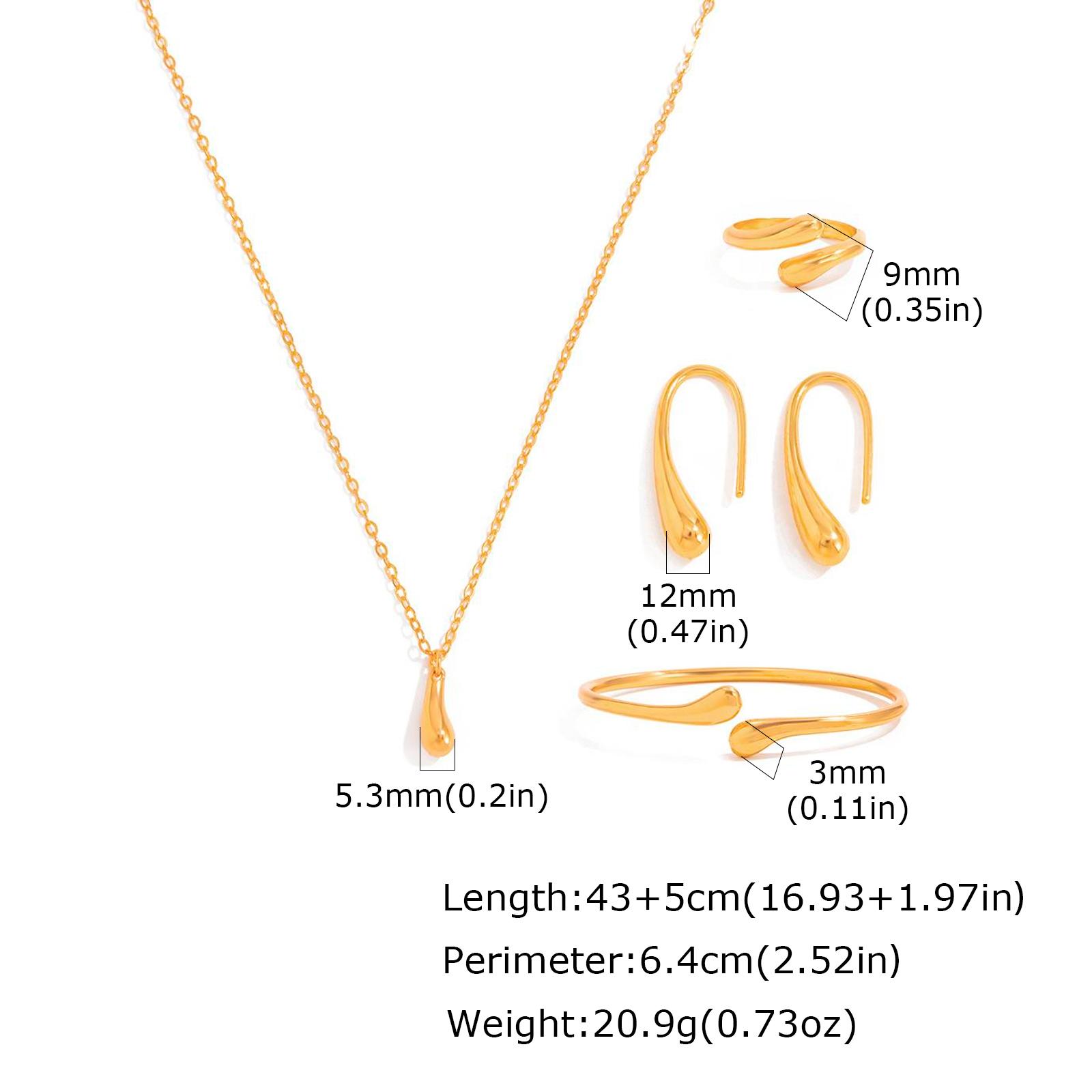 Waterdrop Jewelry Set, 4Pcs Necklace Earrings Bracelet Ring Set for Women Wedding Party Gift
Waterdrop Jewelry Set, 4Pcs Necklace Earrings Bracelet Ring Set for Women Wedding Party Gift