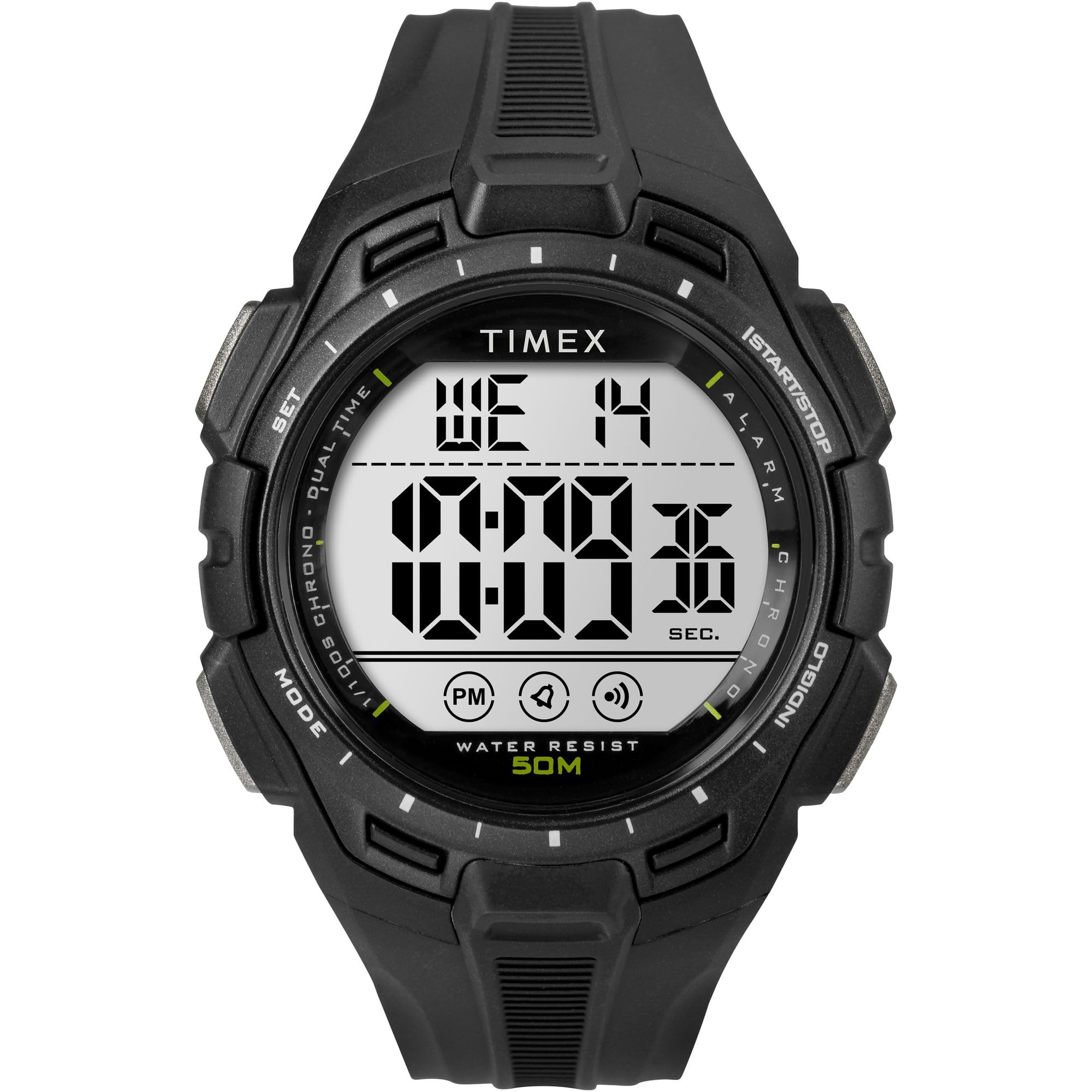 Timex Men s Digital 43mm Watch - Black Strap Digital Dial Black Case, Black/Black/White Digital.
Timex Men s Digital 43mm Watch - Black Strap Digital Dial Black Case, Black/Black/White Digital.