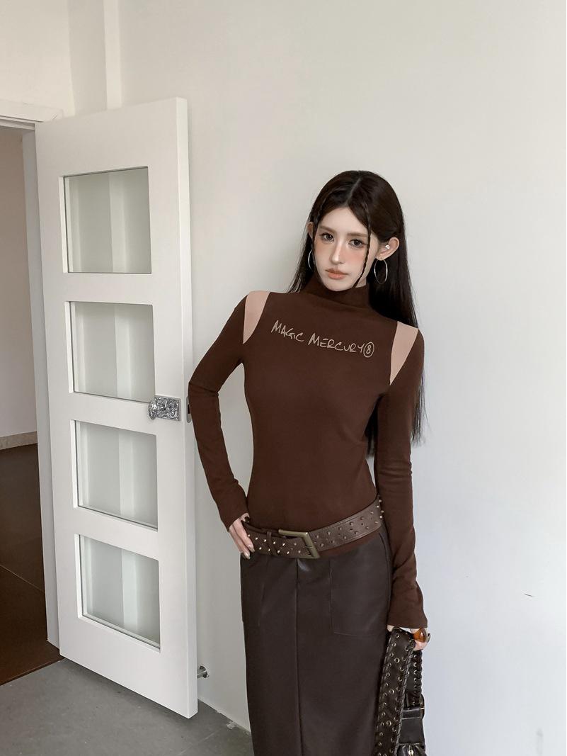 2025 High Neck Color Block Letter Print Slimming Soft Brushed Base Shirt One Size кавовий
2025 High Neck Color Block Letter Print Slimming Soft Brushed Base Shirt One Size кавовий