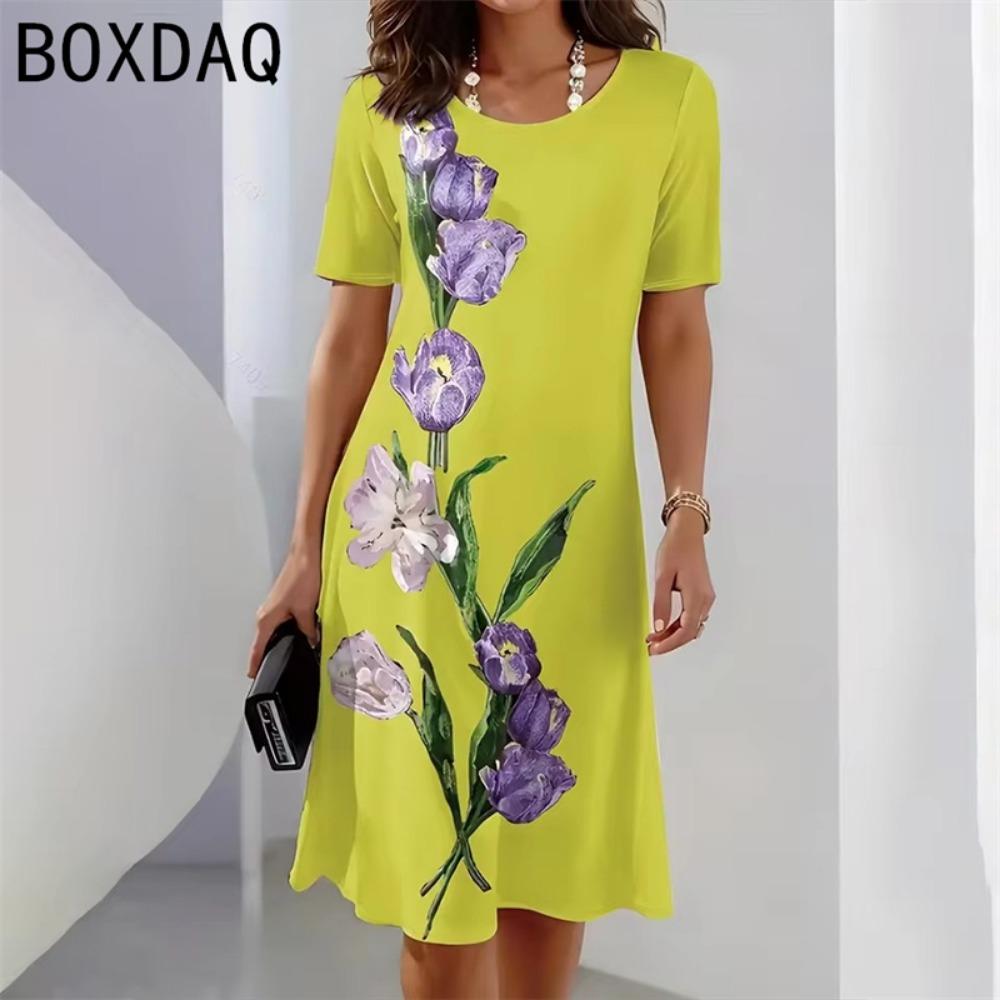 Ladies Floral Print Dress Retro Casual A-Line Dress Big Size Summer Short Sleeve O-Neck Dress Elegant Party Evening Dress XL
Ladies Floral Print Dress Retro Casual A-Line Dress Big Size Summer Short Sleeve O-Neck Dress Elegant Party Evening Dress XL