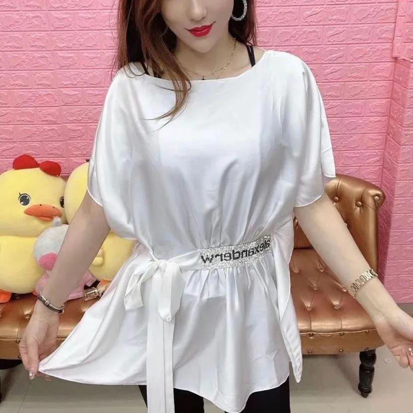 Women s Summer Casual Batwing Sleeve Waist-cinched Shirt Elegant Design Slanted Collar Solid-Color T-Shirt 3XL
Women s Summer Casual Batwing Sleeve Waist-cinched Shirt Elegant Design Slanted Collar Solid-Color T-Shirt 3XL