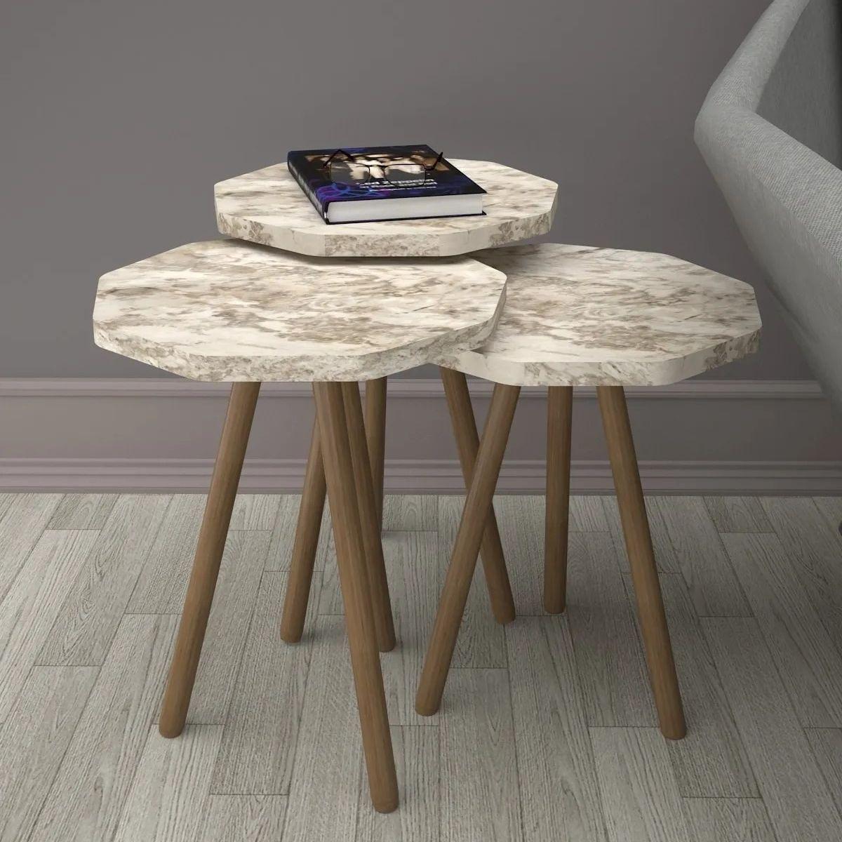 3 Pieces Nesting Coffee Table Wooden Legs Marble Pattern Decorative Polygon Design Home Living Room Furniture and Accessories
3 Pieces Nesting Coffee Table Wooden Legs Marble Pattern Decorative Polygon Design Home Living Room Furniture and Accessories