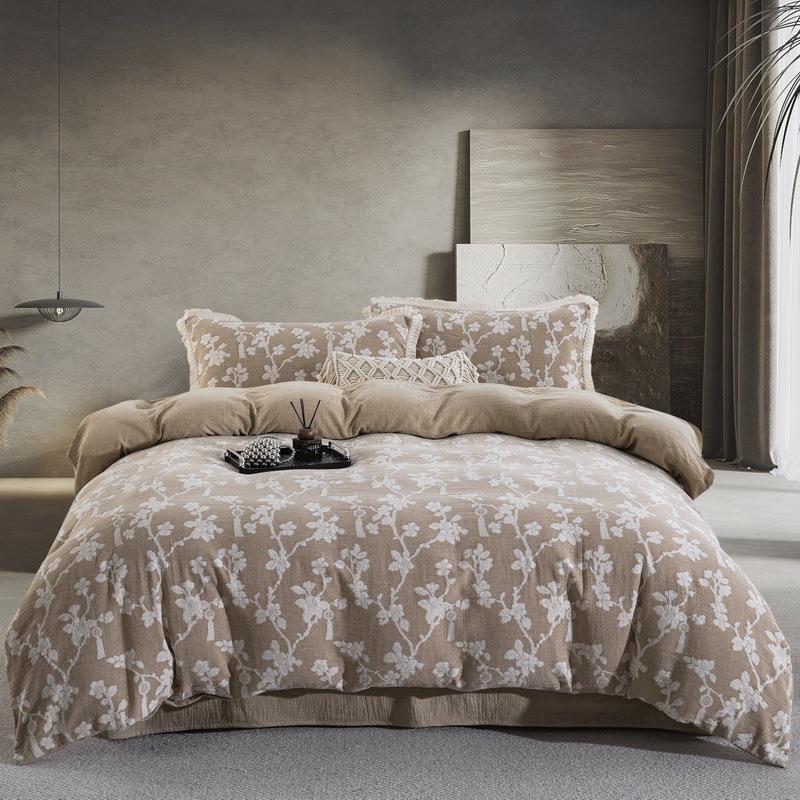 Retro Style Hemp & Cotton Four-Piece Double Bed Set with Bed Skirt and Duvet Cover - Spring/Summer Collection Standard 4-piece set (for 1.5m and 1.8m beds)
Retro Style Hemp & Cotton Four-Piece Double Bed Set with Bed Skirt and Duvet Cover - Spring/Summer Collection Standard 4-piece set (for 1.5m and 1.8m beds)