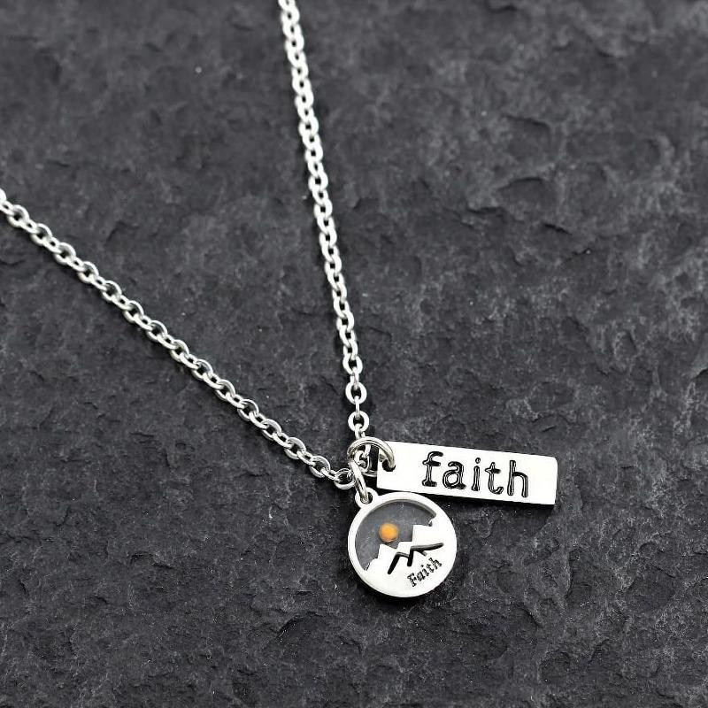 Simple and Fashionable Faith Waterdrop Heart-shaped Mustard Seed Long Strip Engraved Stainless Steel Pendant Necklace Mountain
Simple and Fashionable Faith Waterdrop Heart-shaped Mustard Seed Long Strip Engraved Stainless Steel Pendant Necklace Mountain