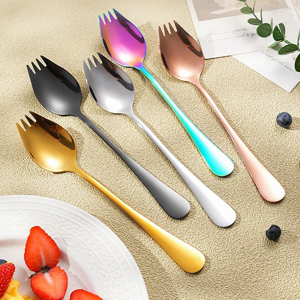 Long Handle Spork Dessert Spoons 2 in 1 Dessert Spoon Exquisite Salad Spoon Fork for Kitchen Tools GOLD-L
Long Handle Spork Dessert Spoons 2 in 1 Dessert Spoon Exquisite Salad Spoon Fork for Kitchen Tools GOLD-L