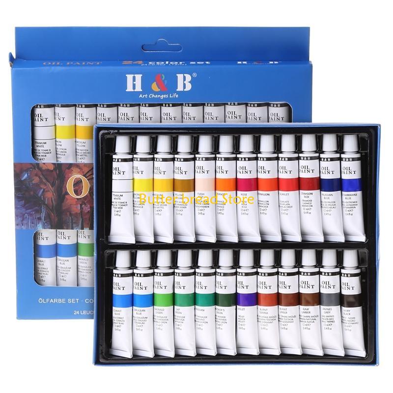 W89C 24 Colors Professional Oil Painting Paint Drawing Pigment 12ml Tubes Set Artist Art Supplies CN
W89C 24 Colors Professional Oil Painting Paint Drawing Pigment 12ml Tubes Set Artist Art Supplies CN