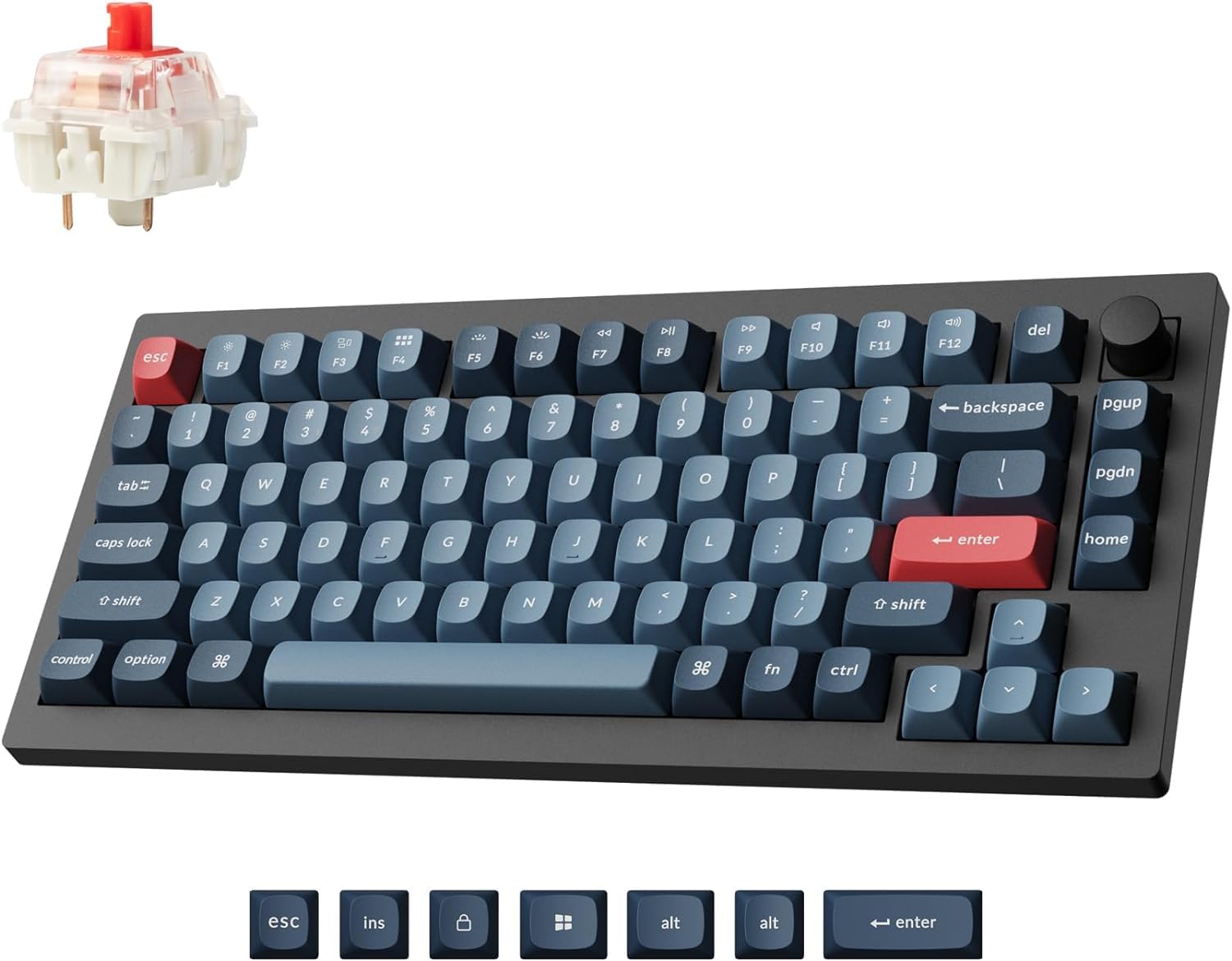 Keychron V1 Max QMKVIA wireless custom mechanical keyboard, 2.4 GHzBluetooth 5.1wired connection, US layout, RGB light, hot swappable Gateron Jupiter
Keychron V1 Max QMKVIA wireless custom mechanical keyboard, 2.4 GHzBluetooth 5.1wired connection, US layout, RGB light, hot swappable Gateron Jupiter