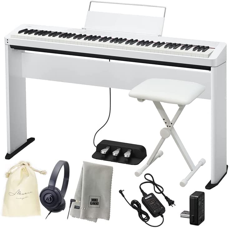 CASIO PX-S1100WE White [Dedicated stand (CS-68P), 3 pedals (SP-34), chair, headphones (ATH-S100), drawstring bag, original musical instrument cross
CASIO PX-S1100WE White [Dedicated stand (CS-68P), 3 pedals (SP-34), chair, headphones (ATH-S100), drawstring bag, original musical instrument cross