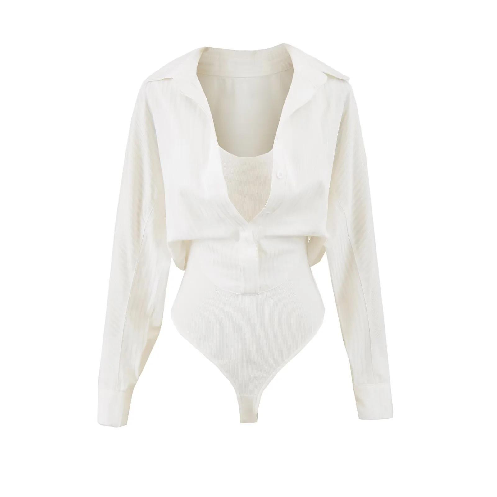 Pure Desire POLO Collar Two-Piece Loose Shirt & Slim-Fit Jumpsuit Crop Top for Women - Spring & Autumn M белый
Pure Desire POLO Collar Two-Piece Loose Shirt & Slim-Fit Jumpsuit Crop Top for Women - Spring & Autumn M белый