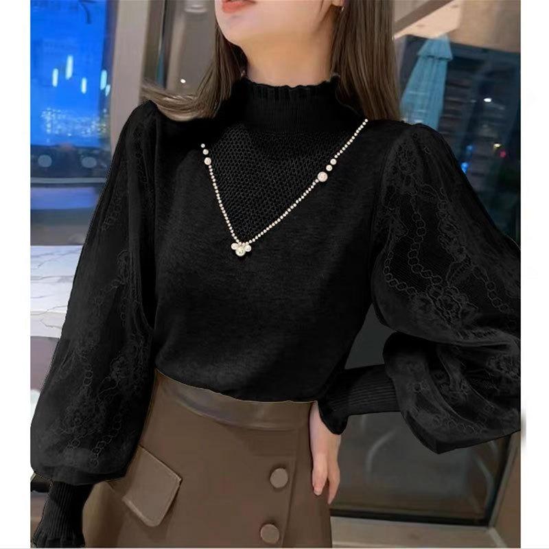 Свитер с полувысоким воротом для женщин Новый весенний стиль Модный и стильный Внутренняя рубашка Кружевная Высококачественная Базовая рубашка Топ onesize чёрный
Свитер с полувысоким воротом для женщин Новый весенний стиль Модный и стильный Внутренняя рубашка Кружевная Высококачественная Базовая рубашка Топ onesize чёрный