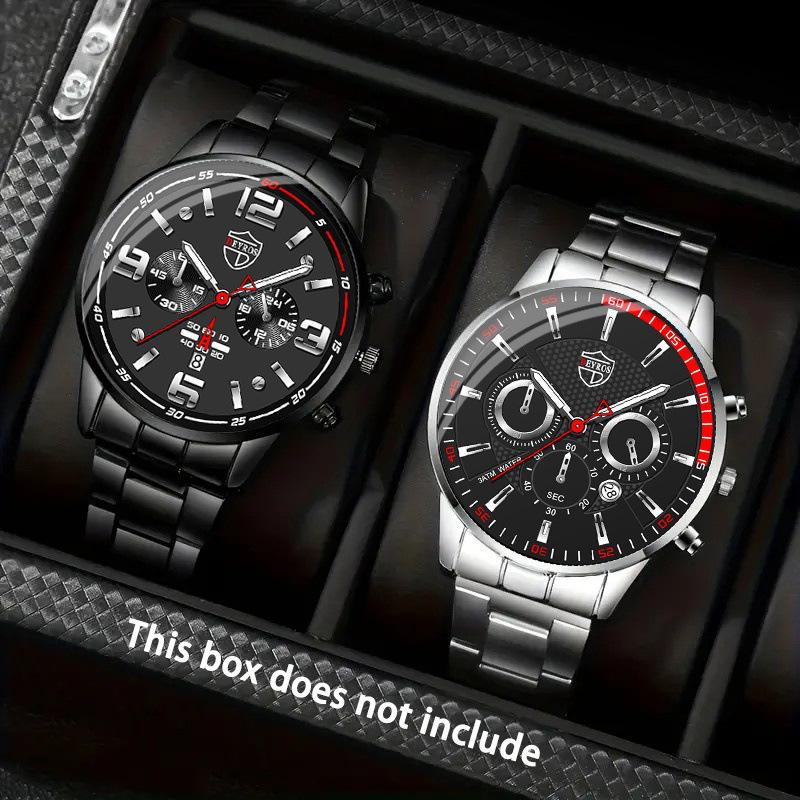 Watch 2-Piece Set Men S Steel Belt Watch Quartz Watch Fashion Watch Casual Watch
Watch 2-Piece Set Men S Steel Belt Watch Quartz Watch Fashion Watch Casual Watch