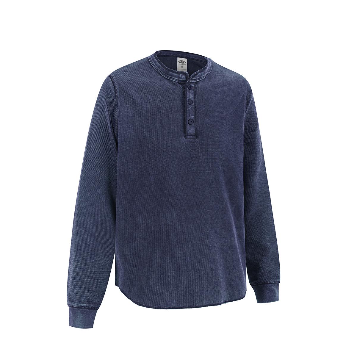 Chain Tide Men s Waffle Texture Henley Collar Batik Long Sleeve T-Shirt with Irregular Hem S
Chain Tide Men s Waffle Texture Henley Collar Batik Long Sleeve T-Shirt with Irregular Hem S