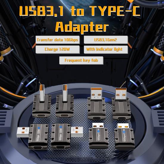 Адаптер Type-C 120 Вт, USB-оболочка, 10 Гбит/с, адаптер Super OTG из цинкового сплава, быстрая зарядка телефона, компьютера C
Адаптер Type-C 120 Вт, USB-оболочка, 10 Гбит/с, адаптер Super OTG из цинкового сплава, быстрая зарядка телефона, компьютера C