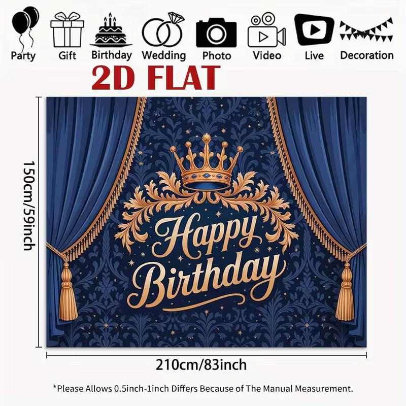 2D Royal Blue Gold Crown Happy Birthday Backdrop Party Background 47.2x31.5inch/120*80cm
2D Royal Blue Gold Crown Happy Birthday Backdrop Party Background 47.2x31.5inch/120*80cm