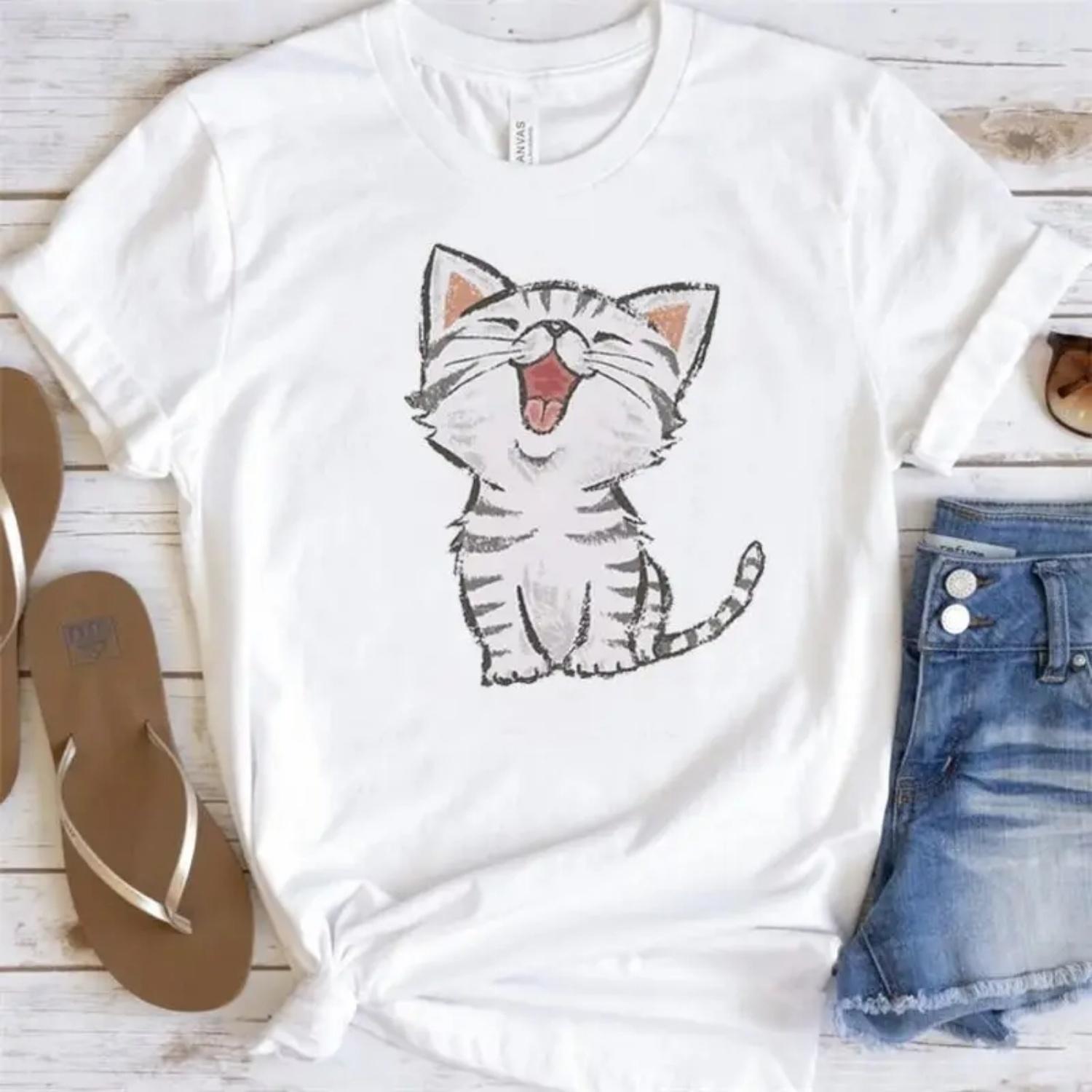 Cat Cartoon T-Shirt Crew Neck T-Shirts Casual Short Sleeve Shirts Spring & Summer Women s Clothing Fashion Simple Short Sleeve XXXXXL білий
Cat Cartoon T-Shirt Crew Neck T-Shirts Casual Short Sleeve Shirts Spring & Summer Women s Clothing Fashion Simple Short Sleeve XXXXXL білий