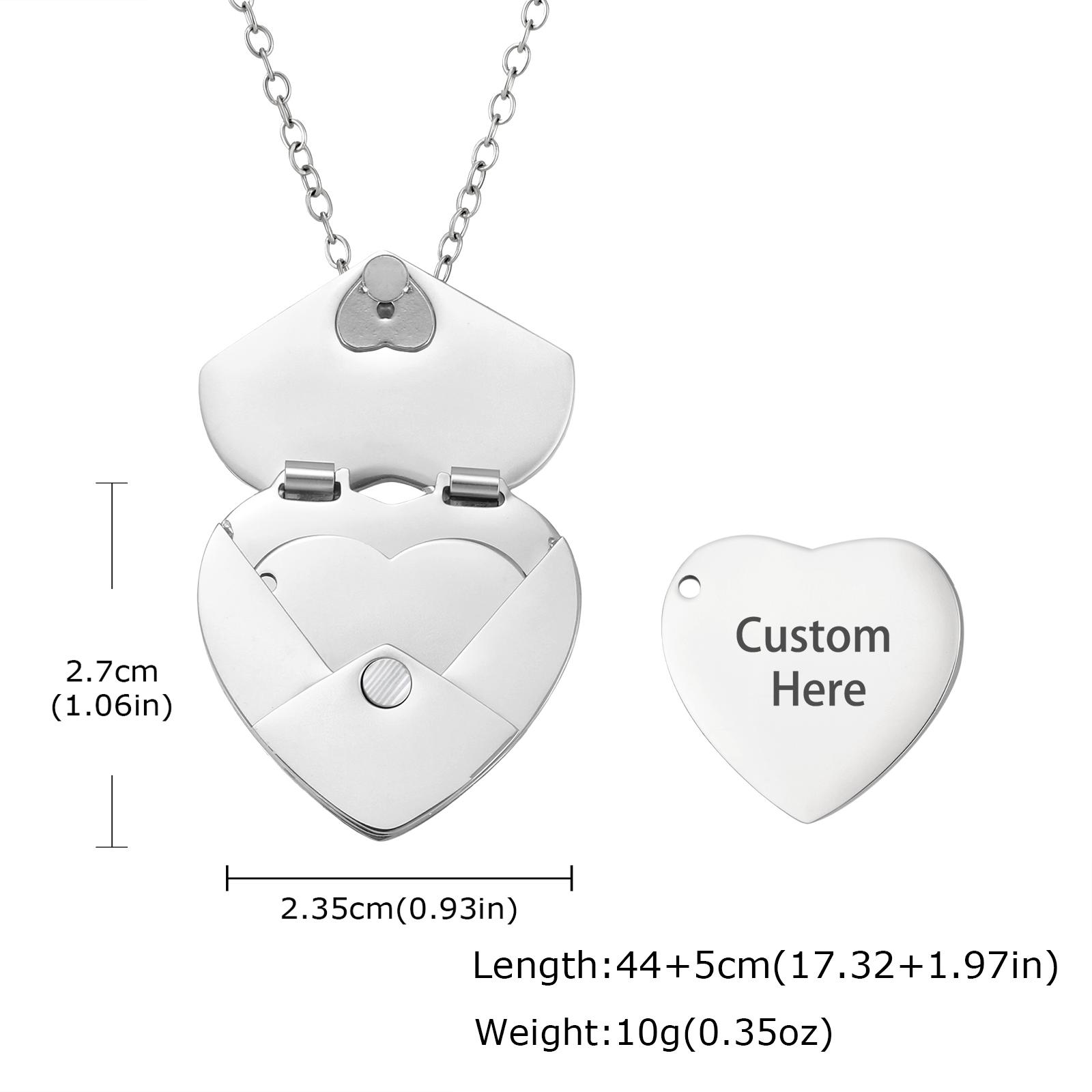 Heart Envelope Locket Pendant Necklace for Women Custom Secret Message Text Necklace Personalized Jewelry Gift for Mother Lover
Heart Envelope Locket Pendant Necklace for Women Custom Secret Message Text Necklace Personalized Jewelry Gift for Mother Lover