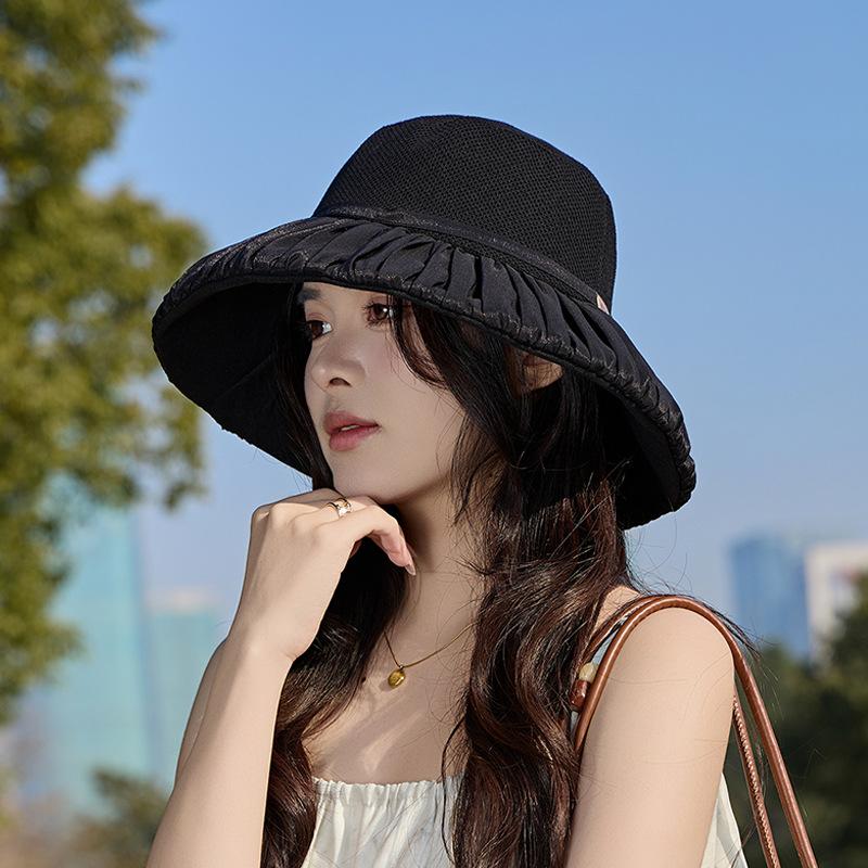 Летняя уличная шляпа от солнца для детей, модная, универсальная, солнцезащитная шляпа, дышащая сетчатая шляпа-ведро с широкими полями