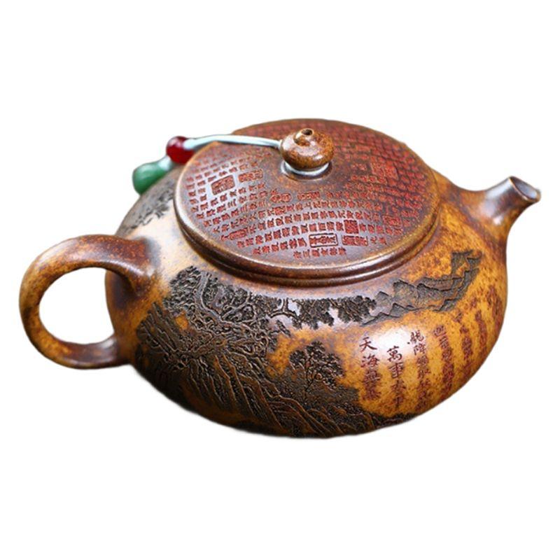 Yixing Clay Pot Raw Mine Keel Gold Sand Arhat Hanjiang Pot Tea Set Chinese Teapot-B61B
Yixing Clay Pot Raw Mine Keel Gold Sand Arhat Hanjiang Pot Tea Set Chinese Teapot-B61B