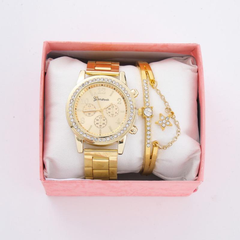 Fake Three-Eyed Ladies 5Pcsset Steel Belt Women S Watch Casual Korean Edition Quartz Watch Set (Orange Box) Bulk price
Fake Three-Eyed Ladies 5Pcsset Steel Belt Women S Watch Casual Korean Edition Quartz Watch Set (Orange Box) Bulk price