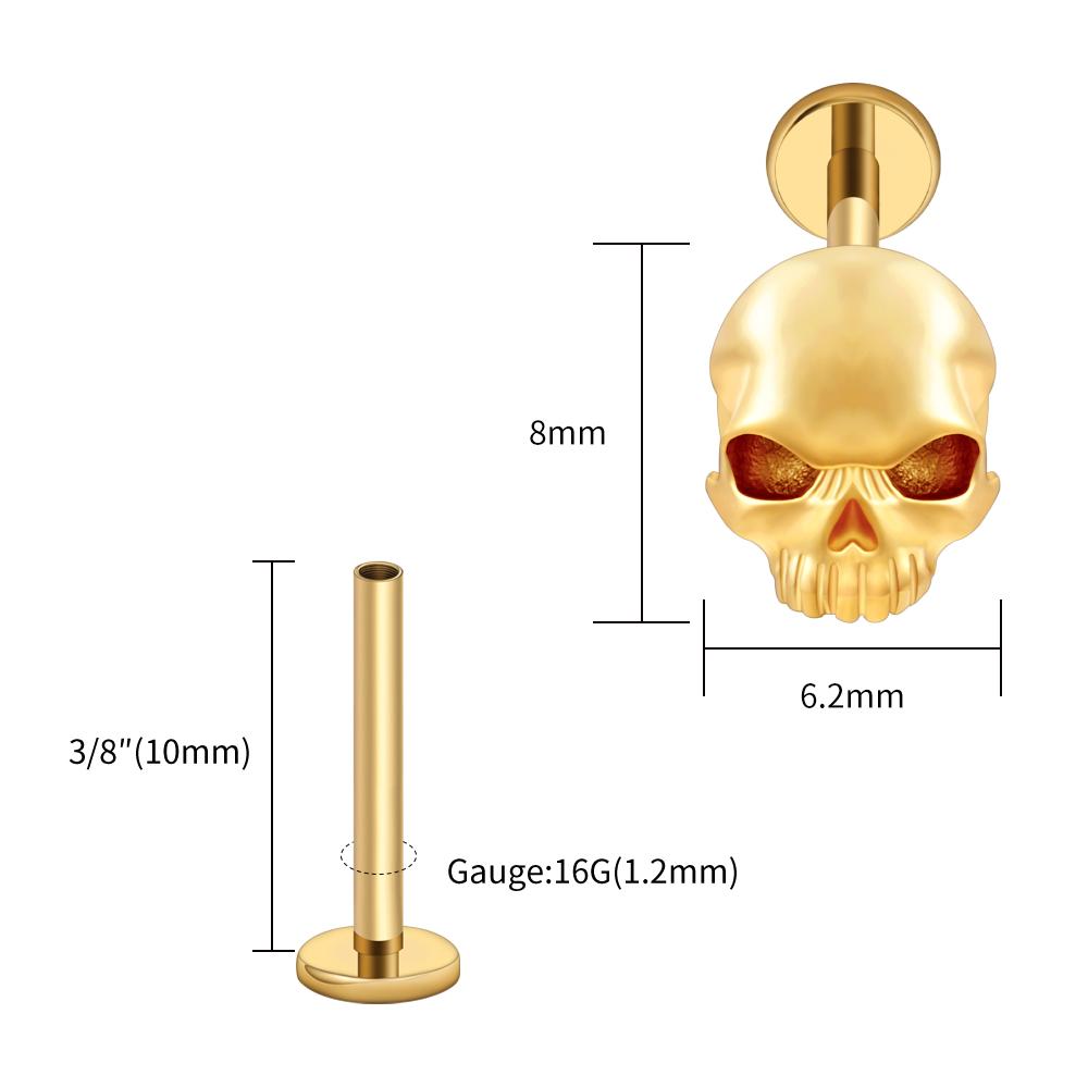 Right Grand ASTM F136 Titanium Skull Tragus Piercing 16G Skeleton Cartilage Helix Stud Earring Gothic Halloween Jewelry Face&Labret, Lip Piercing Jewelry&Body
Right Grand ASTM F136 Titanium Skull Tragus Piercing 16G Skeleton Cartilage Helix Stud Earring Gothic Halloween Jewelry Face&Labret, Lip Piercing Jewelry&Body