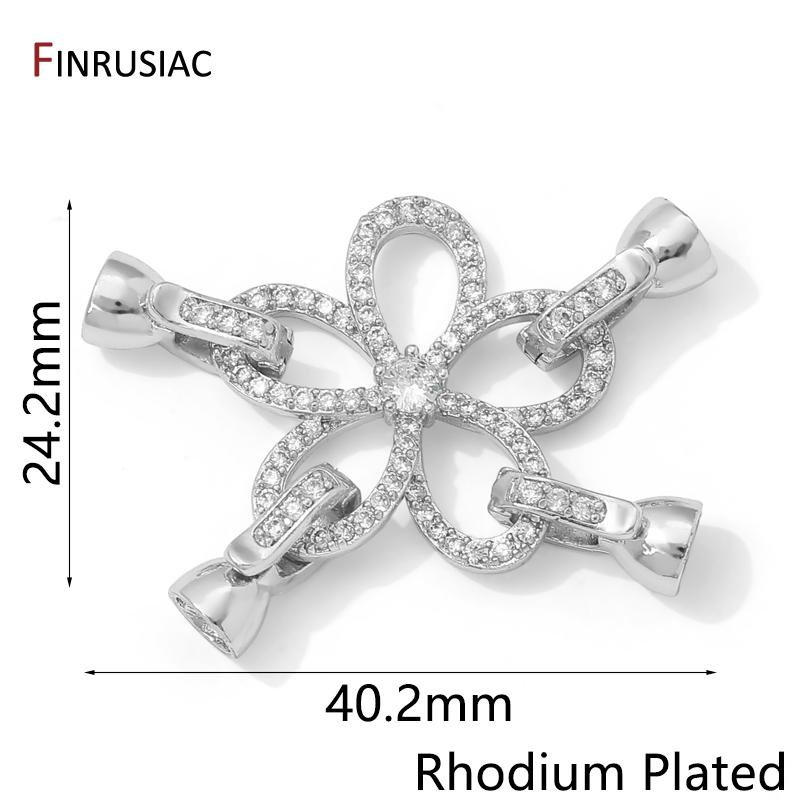14K Gold Plated Brass Five-petal Flower Double-Row Cubic Zirconia Fastener Clasps Connectors For DIY Jewelry Making Accessories 1 piece
14K Gold Plated Brass Five-petal Flower Double-Row Cubic Zirconia Fastener Clasps Connectors For DIY Jewelry Making Accessories 1 piece