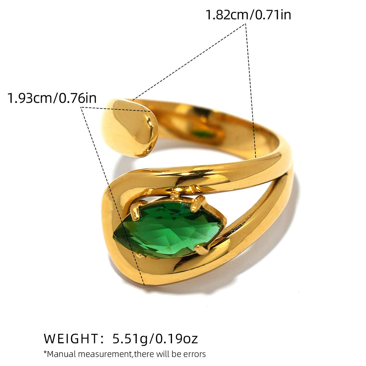 Attractive Green Square Cubic Zirconia Inlaid Ring Waterproof 316L Stainless Steel Women Charming Daily Zircon
Attractive Green Square Cubic Zirconia Inlaid Ring Waterproof 316L Stainless Steel Women Charming Daily Zircon