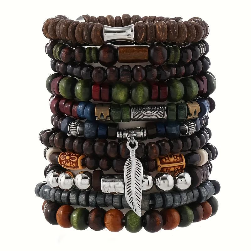 10 шт. Винтажные богемные мужские браслеты - Модный стильный аксессуар для запястья с листьями для прочной модной бижутерии, подарки
10 шт. Винтажные богемные мужские браслеты - Модный стильный аксессуар для запястья с листьями для прочной модной бижутерии, подарки