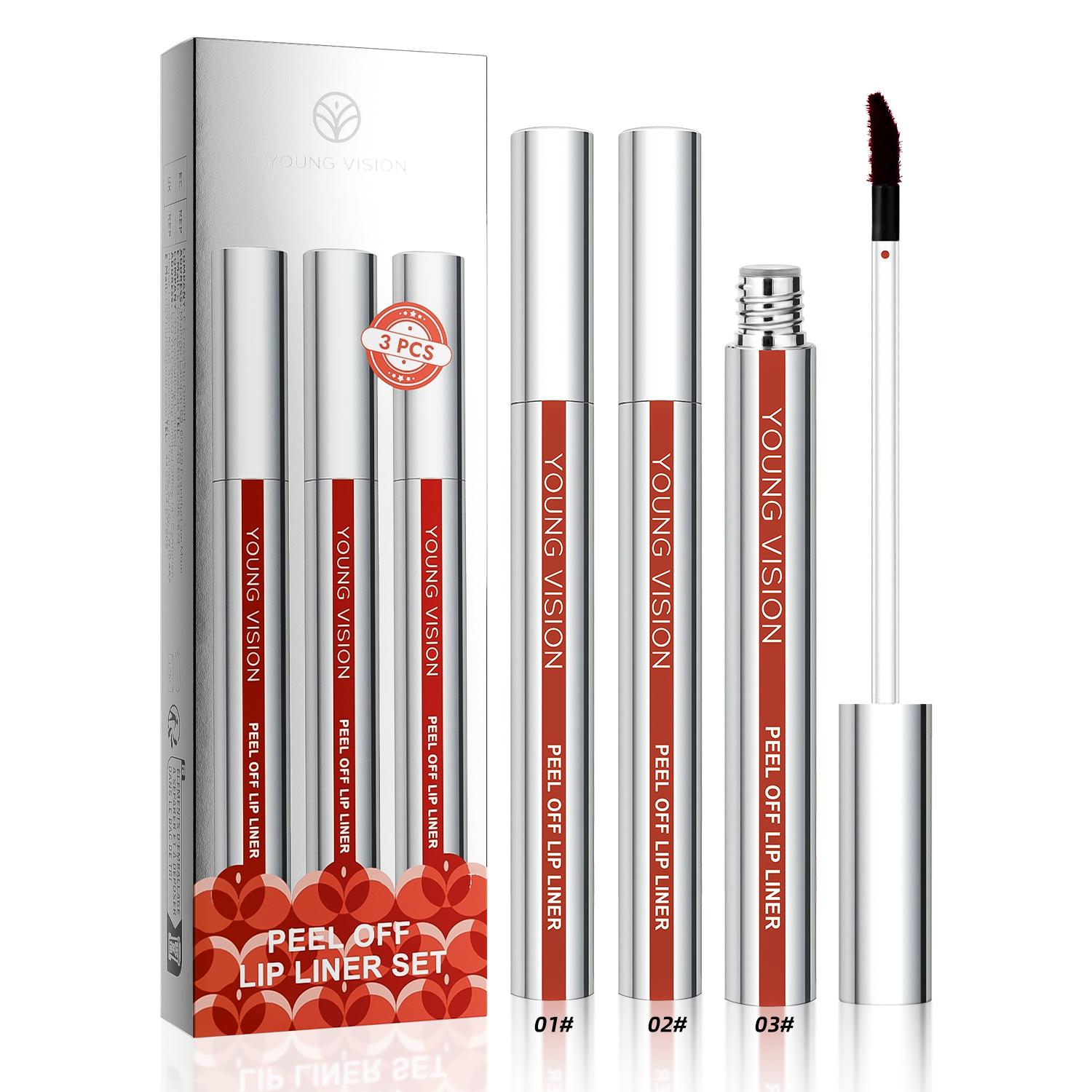 3 шт. YOUNG VISION Peel-Off Lip Liner Tattoo, водостойкая стойкая матовая помада для губ двойного назначения: как карандаш для губ и как отшелушивающий блеск для губ, 3 PCS
3 шт. YOUNG VISION Peel-Off Lip Liner Tattoo, водостойкая стойкая матовая помада для губ двойного назначения: как карандаш для губ и как отшелушивающий блеск для губ, 3 PCS