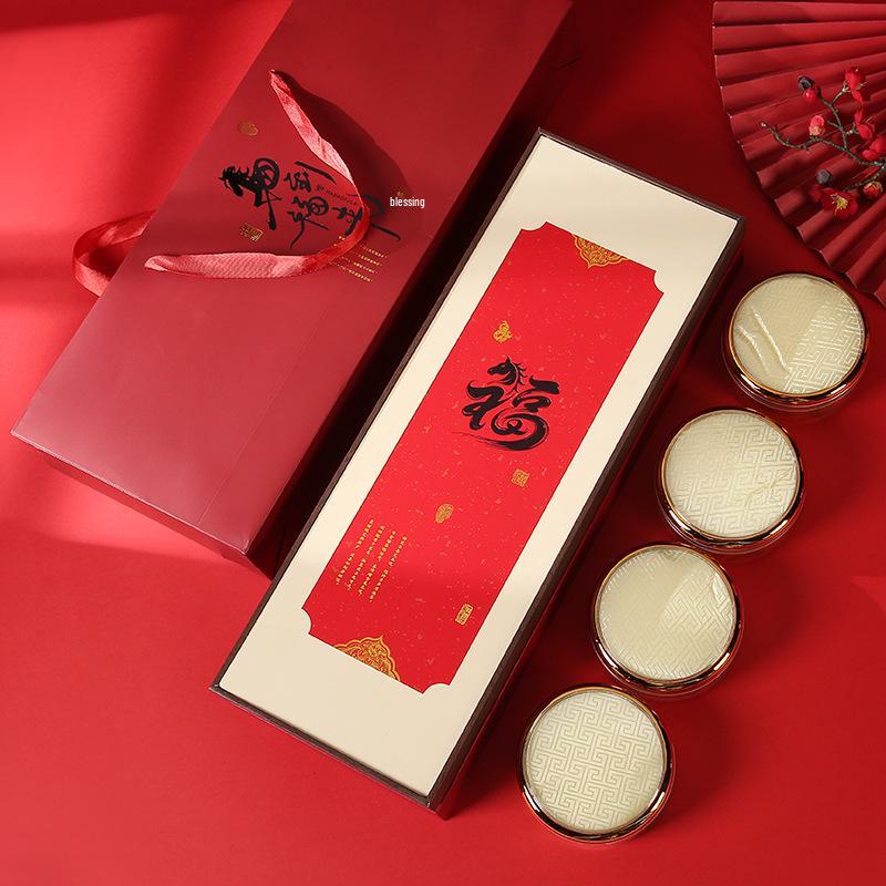 Red Fu Character New Year Gift Box: Attract Wealth with Chinese Tradition, Benmingnian Four-Piece Set 52.5*19*8.5cm
Red Fu Character New Year Gift Box: Attract Wealth with Chinese Tradition, Benmingnian Four-Piece Set 52.5*19*8.5cm