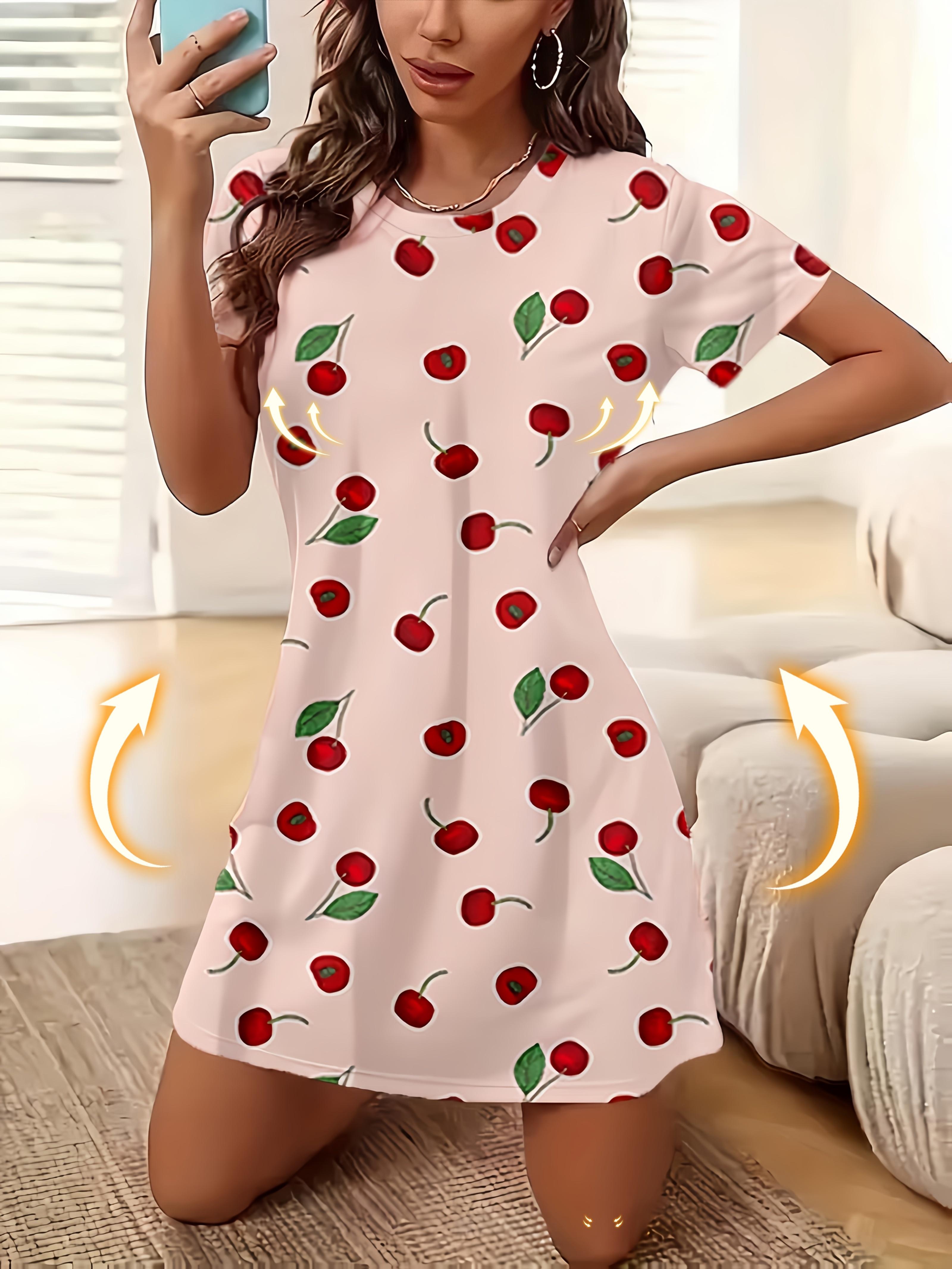 Little Cherry Print Pajama Dress for Women with Label Code XS дубильная кора
Little Cherry Print Pajama Dress for Women with Label Code XS дубильная кора