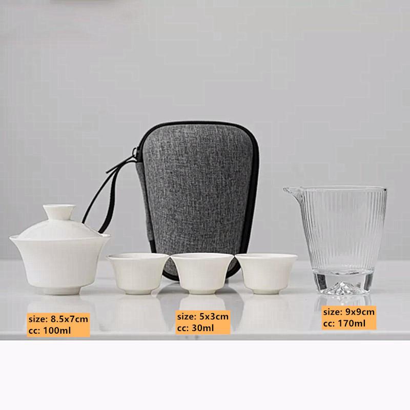 Dehua White Porcelain Quick Cup A Pot of Three Cups Set of High-grade Ceramic Gaiwan Tea Maker Portable Outdoor Travel Tea Set Six-piece Set світло-сірого кольору
Dehua White Porcelain Quick Cup A Pot of Three Cups Set of High-grade Ceramic Gaiwan Tea Maker Portable Outdoor Travel Tea Set Six-piece Set світло-сірого кольору