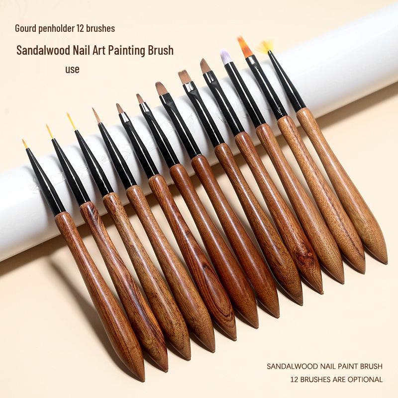 12-Piece Japanese Nail Art Brush Set: Sandalwood Gourd Handles for Painting, Gel, & Ombre Designs
12-Piece Japanese Nail Art Brush Set: Sandalwood Gourd Handles for Painting, Gel, & Ombre Designs