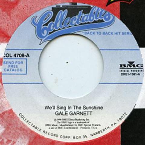 7inch Record GALE GARNETT - We ll Sing In The Sunshine / You Ar COL047087 Collectables 1964 US Pop
7inch Record GALE GARNETT - We ll Sing In The Sunshine / You Ar COL047087 Collectables 1964 US Pop
